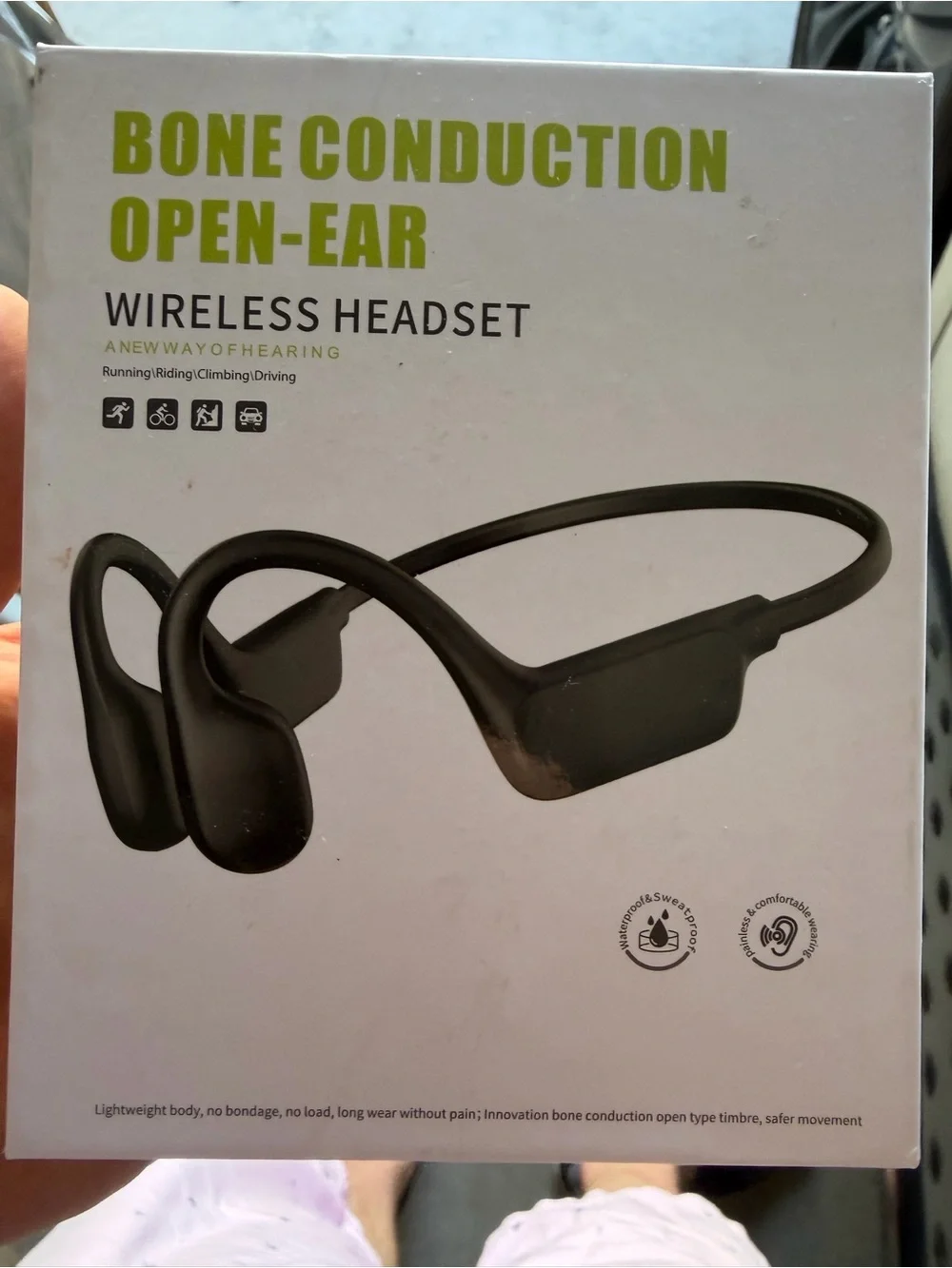 Bone Conduction Open-Ear Wireless Headset — Black